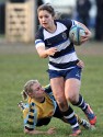 Amy Wilson-Hardy in action. Worcester v Bristol at Sixways, Worcester on 8th December 2013, ko 1400