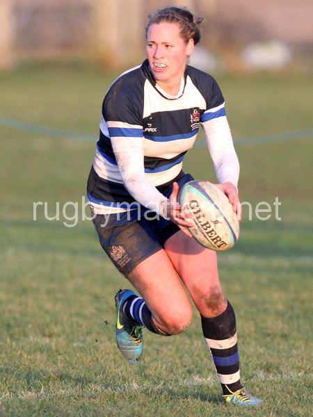 Amber Reed in action. Worcester v Bristol at Sixways, Worcester on 8th December 2013, ko 1400