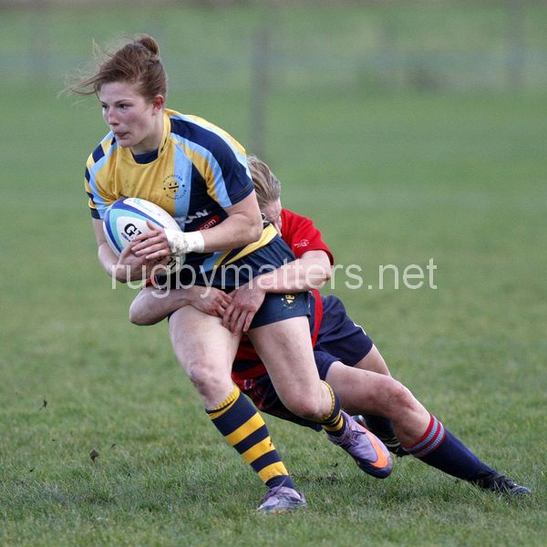 Lydia Thompson in action. Worcester v DMP Sharks at Westons Land Pitches, Sixways, Pershore Lane, Worcester on 27th October 2013 ko 1400