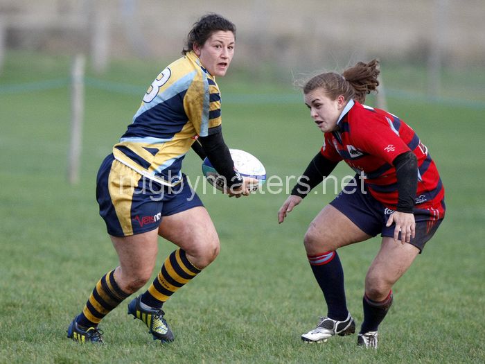Tracy Balmer in action. Worcester v DMP Sharks at Westons Land Pitches, Sixways, Pershore Lane, Worcester on 27th October 2013 ko 1400