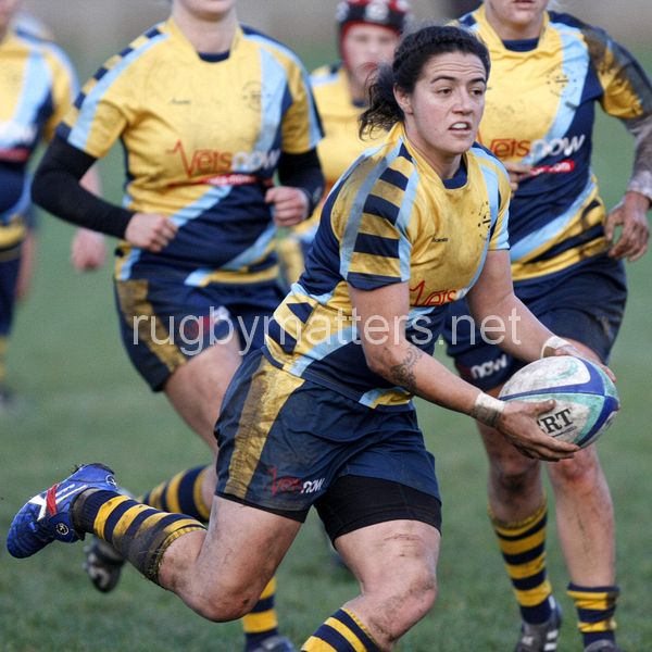 Lisa Campbell in action. Worcester v DMP Sharks at Westons Land Pitches, Sixways, Pershore Lane, Worcester on 27th October 2013 ko 1400