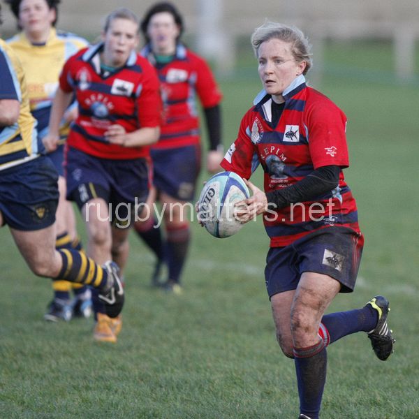 Georgina Roberts in action. Worcester v DMP Sharks at Westons Land Pitches, Sixways, Pershore Lane, Worcester on 27th October 2013 ko 1400